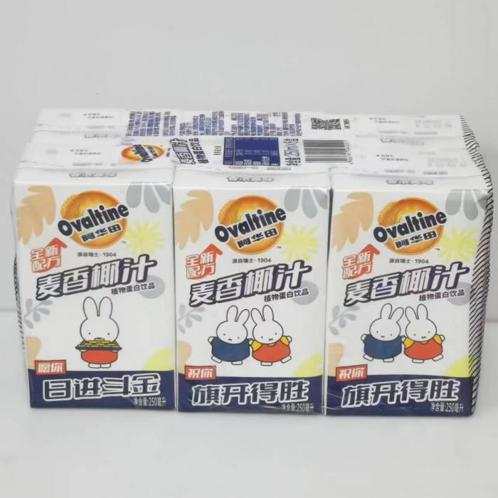 阿华田麦香椰汁植物蛋白饮料250ml*6盒*3组/件
