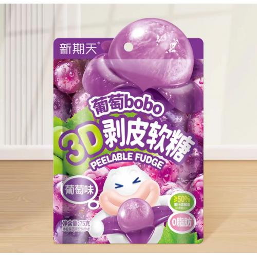 星期天葡萄bobo 3D剥皮软糖（葡萄味）75g*32包/件