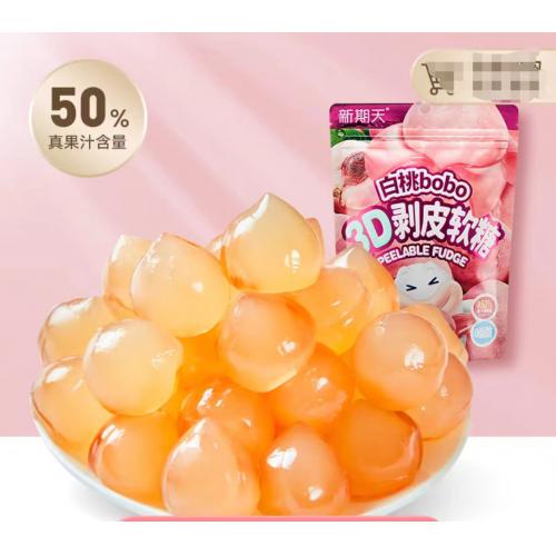 星期天白桃bobo 3D剥皮软糖（白桃味）75g*32包/件