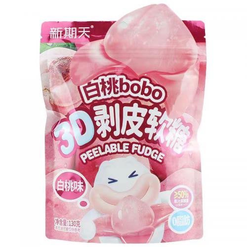 星期天白桃bobo 3D剥皮软糖（白桃味）130g*20包/件