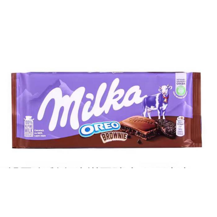 Milka因卡普布朗尼奥利奥夹心牛奶巧克力100g*22块/件