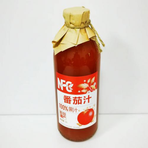 风趣玻璃瓶装NFC100%番茄汁1L*8瓶/件