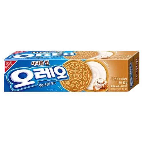 韩国OREO肉桂味夹心饼80g*24盒/件