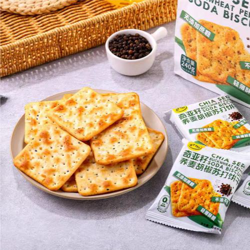 臺竹郷奇亚籽荞麦胡椒苏打饼干240g*20袋/件