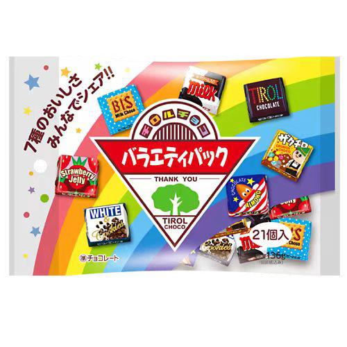 日本TIROL松尾什锦夹心巧克力制品（21粒入）袋装122.8g（含包装136g）*10包/组