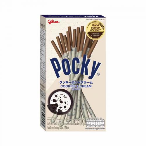 泰国格力高百奇奶油曲奇味涂层饼干条41g...