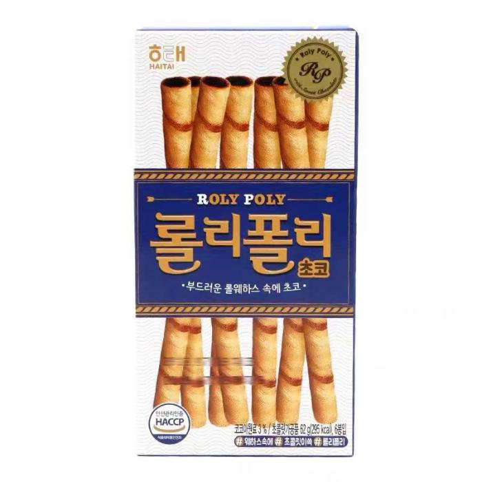 海太巧克力味夹心棒饼干62g*24盒/件