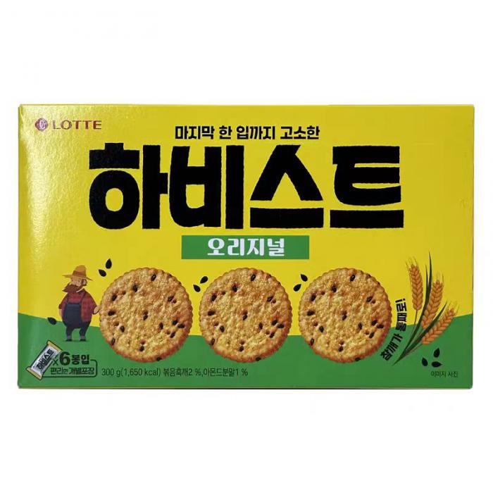 乐天甜蜜收获饼干300g*12盒/件