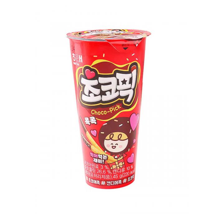 海太巧克力味拇指形饼干45g*8杯*3盒/件