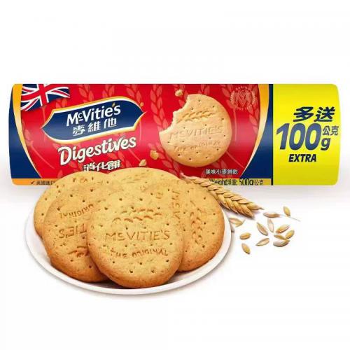 麦维他原味全麦消化饼干500g*18筒/件