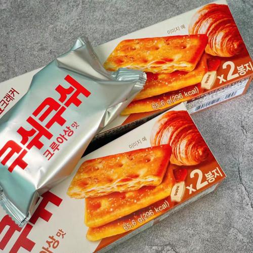 好丽友牛角面包味饼干65.6g*20盒/件
