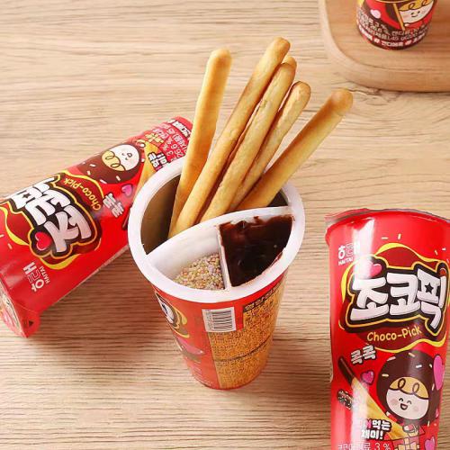 海太巧克力味拇指形饼干45g*8杯*3盒/件