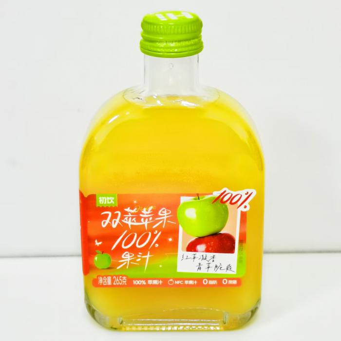 初饮双萃苹果100%苹果汁265g*20瓶/件