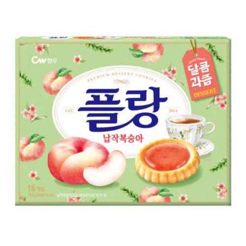 青佑桃子酱蛋挞饼干160g*8盒/件