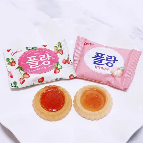 青佑桃子酱蛋挞饼干160g*8盒/件