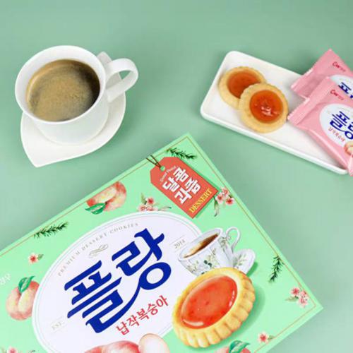 青佑桃子酱蛋挞饼干160g*8盒/件