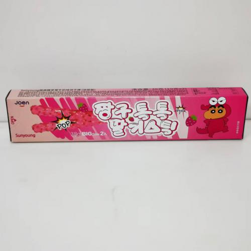 Sunyoung跳跳糖草莓牛奶味涂层饼干棒（19g*2）38g*48盒/件