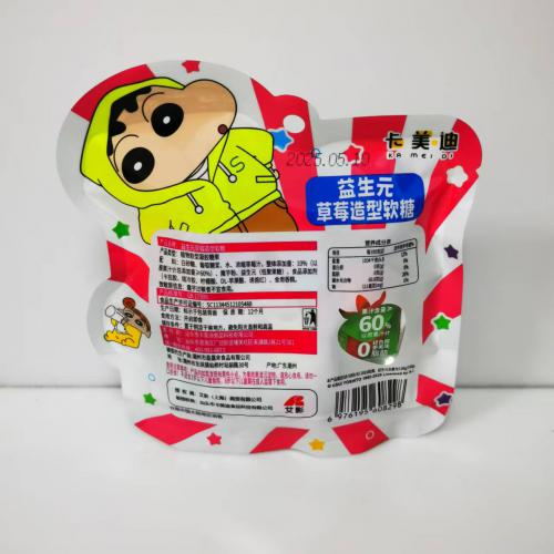 卡美迪蜡笔小新益生元草莓造型软糖42g*12包/组