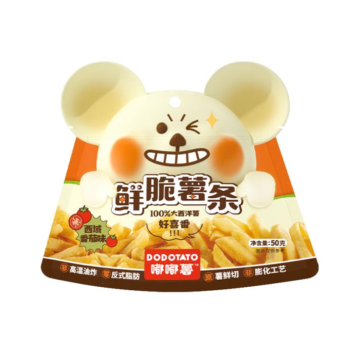 嘟嘟薯鲜脆薯条（西域番茄味）50g*24袋/件