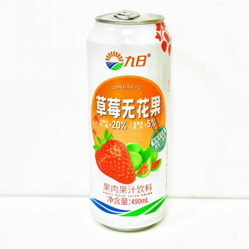 九日草莓无花果果肉果汁饮料490ml*1...