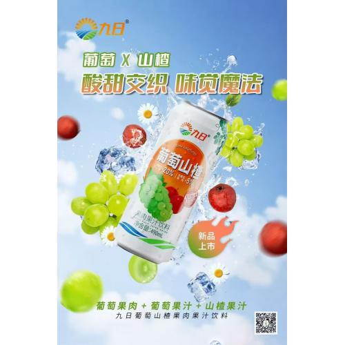九日葡萄山楂果肉果汁饮料490ml*15罐/件