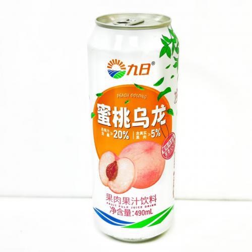 九日蜜桃乌龙果肉果汁饮料490ml*15...