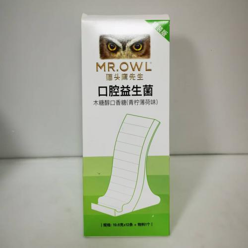 猫头鹰先生口腔益生菌木糖醇口香糖（青柠薄荷味）19.6g*12盒/组