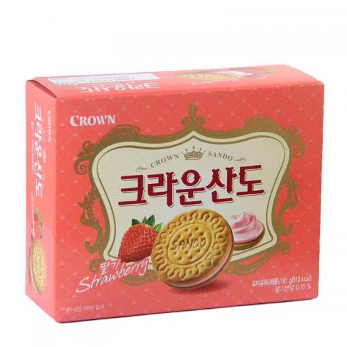 克丽安草莓味三多饼干161g*12盒/件