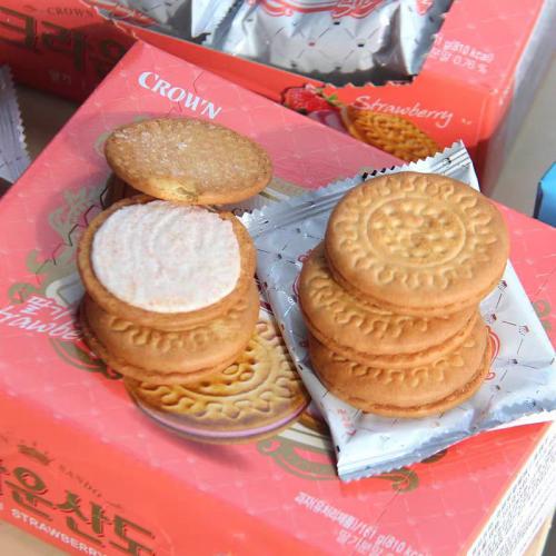 克丽安草莓味三多饼干161g*12盒/件