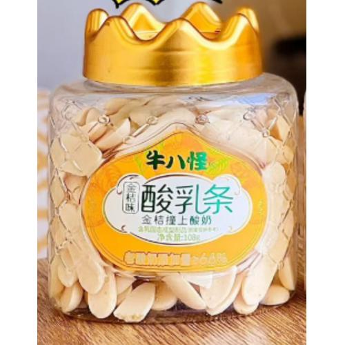 牛八怪金桔味酸乳条108g*24罐/件