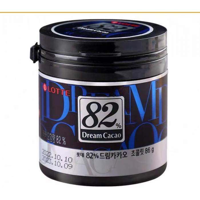 乐天82%梦巧克力86g*6罐*4盒/件