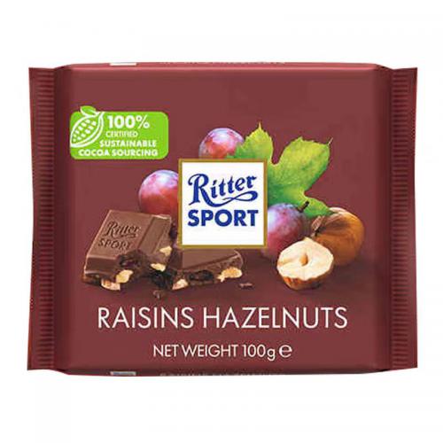 瑞特斯葡萄干榛子牛奶巧克力制品100g*12块/组