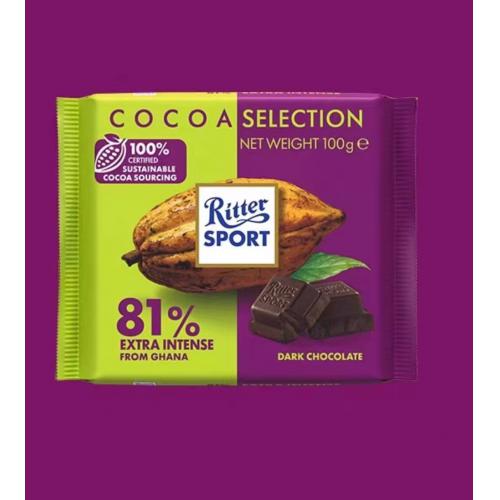 瑞特斯81%黑巧克力制品100g*12片...