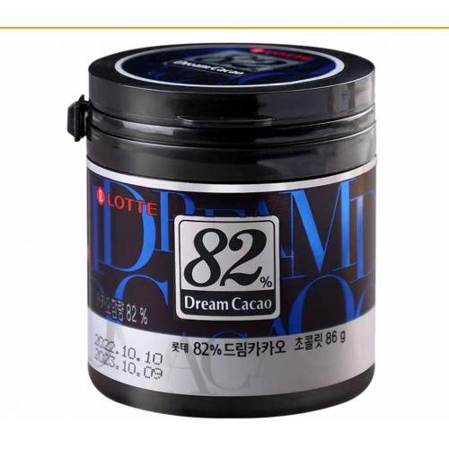 乐天82%梦巧克力86g*6罐*4盒/件