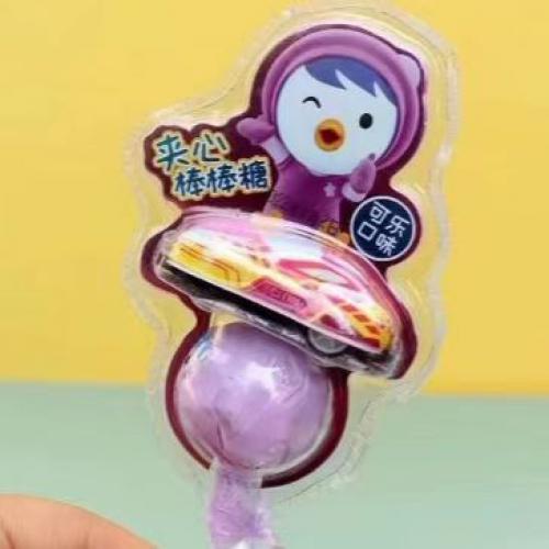 啵乐乐多味夹心棒棒糖(含玩具车) 20g*12支/组