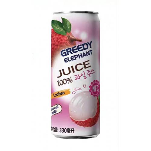 馋味象100%荔枝汁饮料（含果肉））330ml*24罐/件