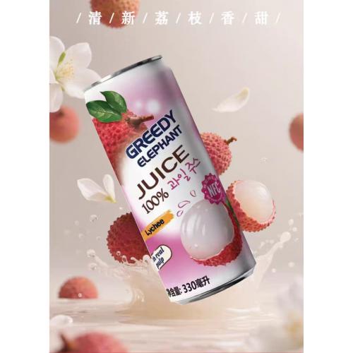 馋味象100%荔枝汁饮料（含果肉））330ml*24罐/件