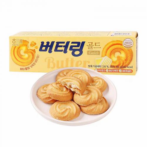 海太黄油味曲奇饼干（金色）65g*24盒/件