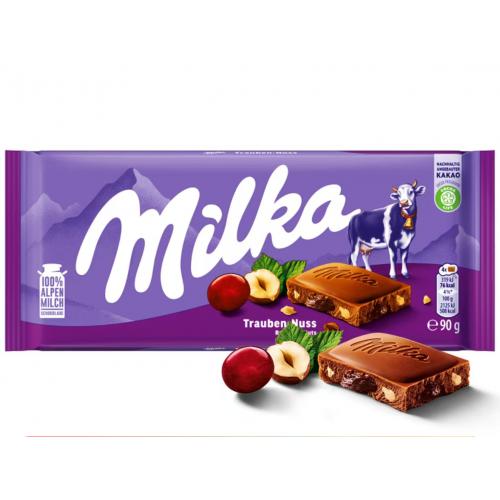 Milka妙卡葡萄干杏仁巧克力90g*2...