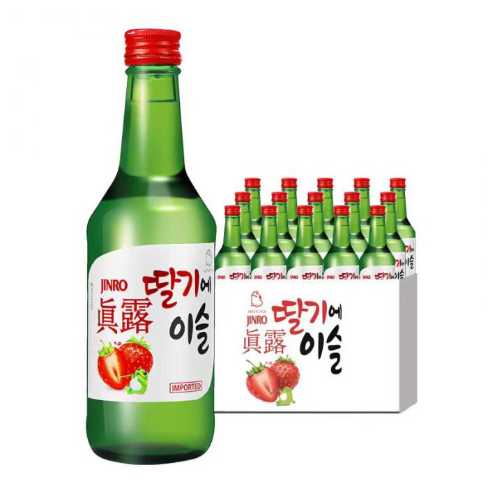 真露草莓味利口酒（配制酒,酒精度13%VOI）360ml*20瓶/件