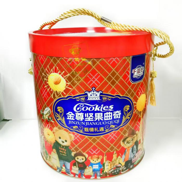 千滋妙金尊坚果曲奇饼干礼盒1.008kg*6提/件