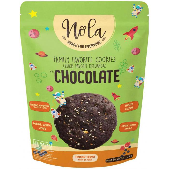 Nola脆能乐巧克力味饼干75g*15包/件