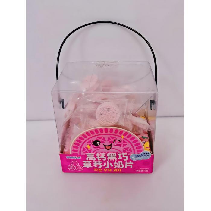 YOMIGA高钙黑巧草莓小奶片79g*24盒/件