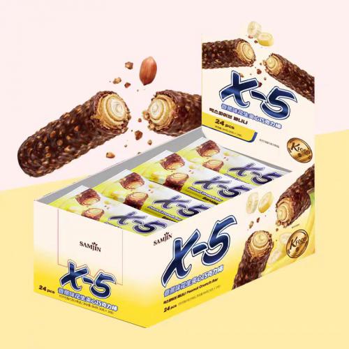 X-5香蕉味花生夹心巧克力棒（36g*2...