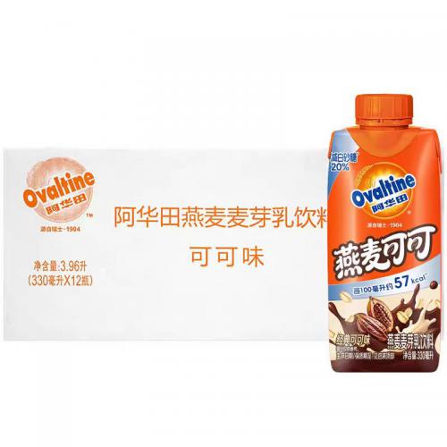 阿华田燕麦麦芽乳饮料 可可味330ml*12瓶/件