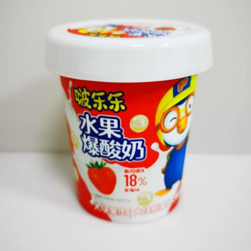 啵乐乐水果爆酸奶（草莓味） 260g*18杯/件