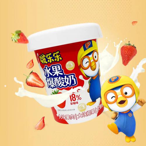 啵乐乐水果爆酸奶（草莓味） 260g*18杯/件