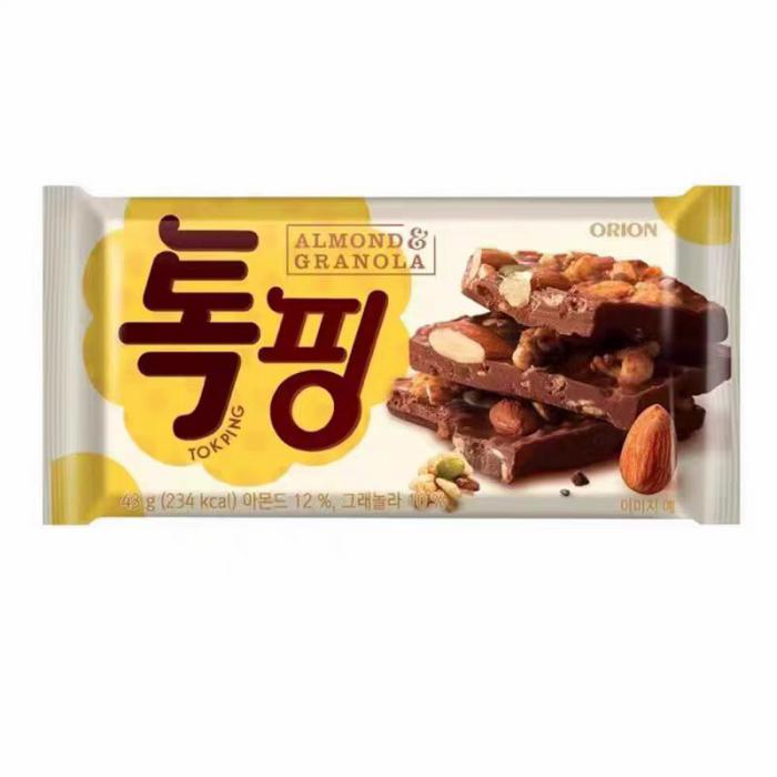 好丽友扁桃仁燕麦片代可可脂巧克力制品43g*10包/组