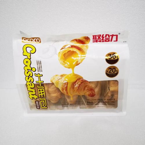 OCOCO 聚给力牛角包(黄桃味酱）225g*12袋/件