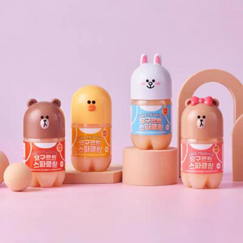 韩国LINE FRIENDS拉芙佑乳酸菌风味碳酸饮料380ml*12瓶/件